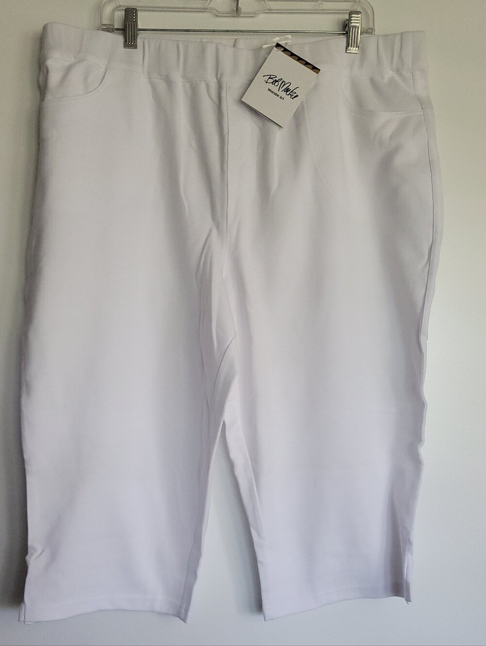 Bob Mackie White Crop Pants XL NEW
